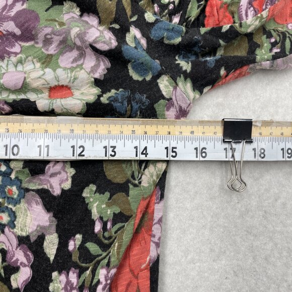 Rebecca Taylor Lua Dress 3/4 Sleeve Black Floral Jersey Women's Size - Picture 8 of 11